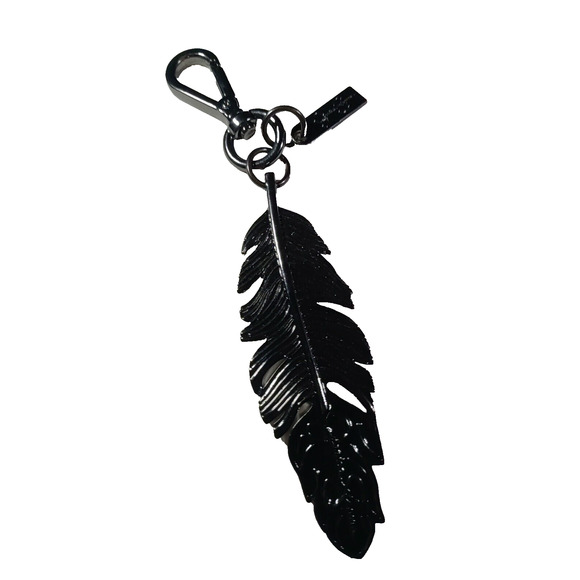 Jessica Simpson Black Silver Feather Purse Luggage Clip - Picture 1 of 7